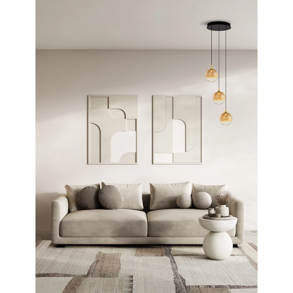 Suspension Orenda Verre ambré à 3 lumières Lyora 5212017477637