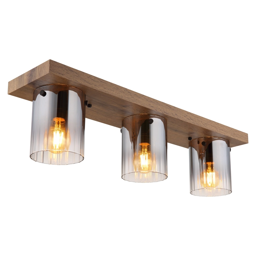 Lampe de plafond Underwood Bois à 3 lumières