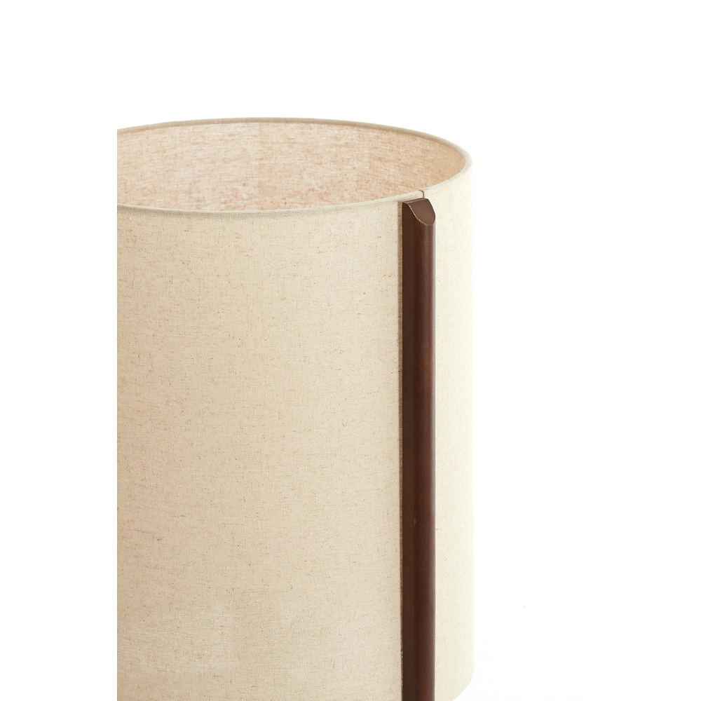 Lampe de table Litto Ø 35cm - noyer avec lin naturel Light & Living 8717807792718