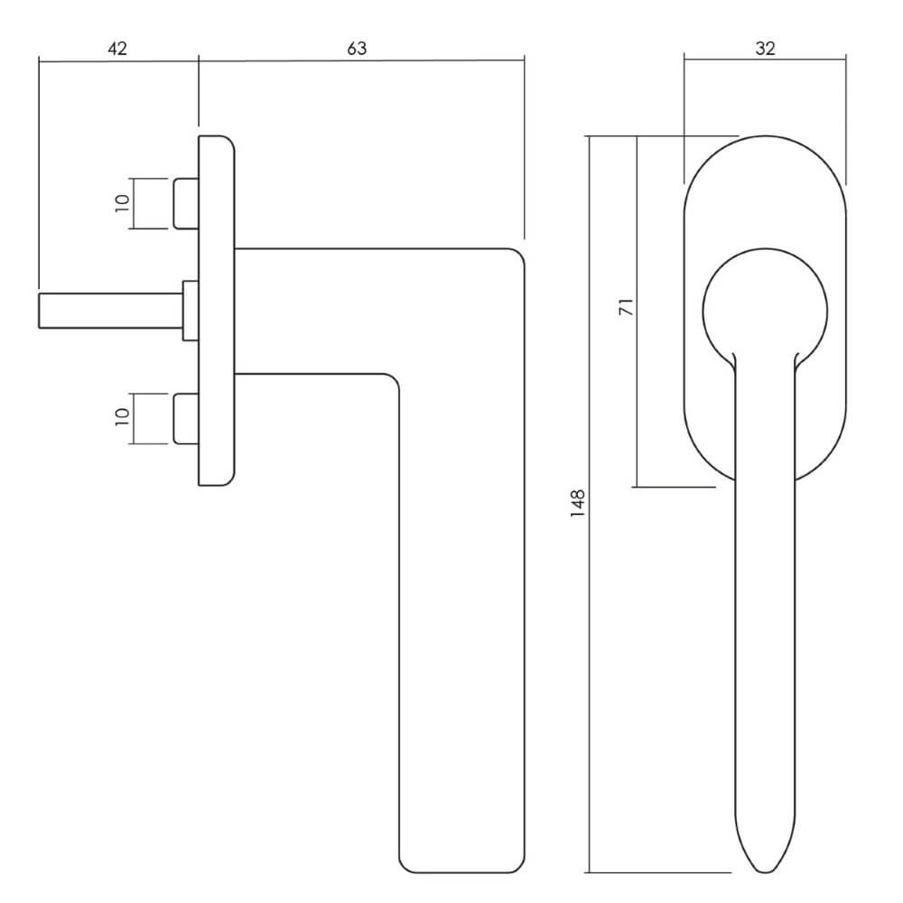 Poignée de fenêtre design Tecno chrome Olivari 8714186480915