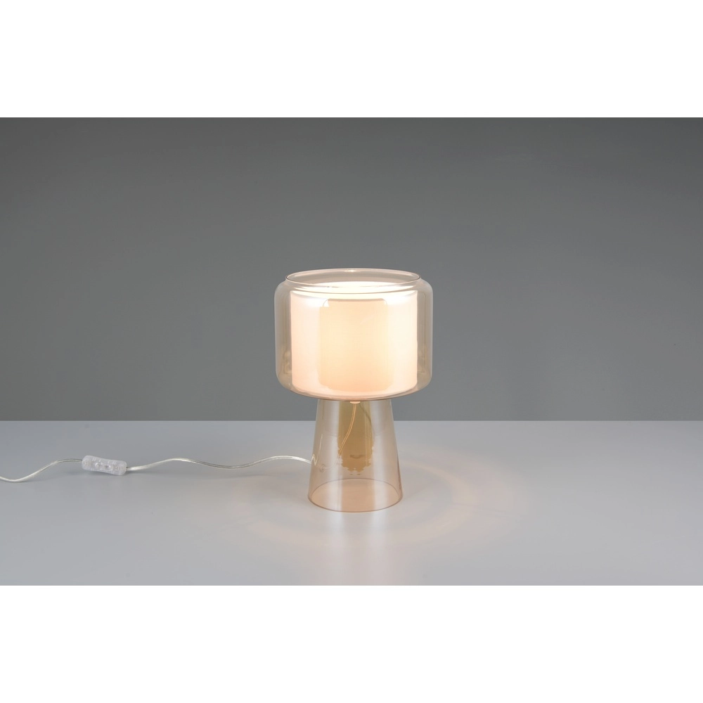 Lampe de table design Rocka Verre ambré Trio 4017807662719