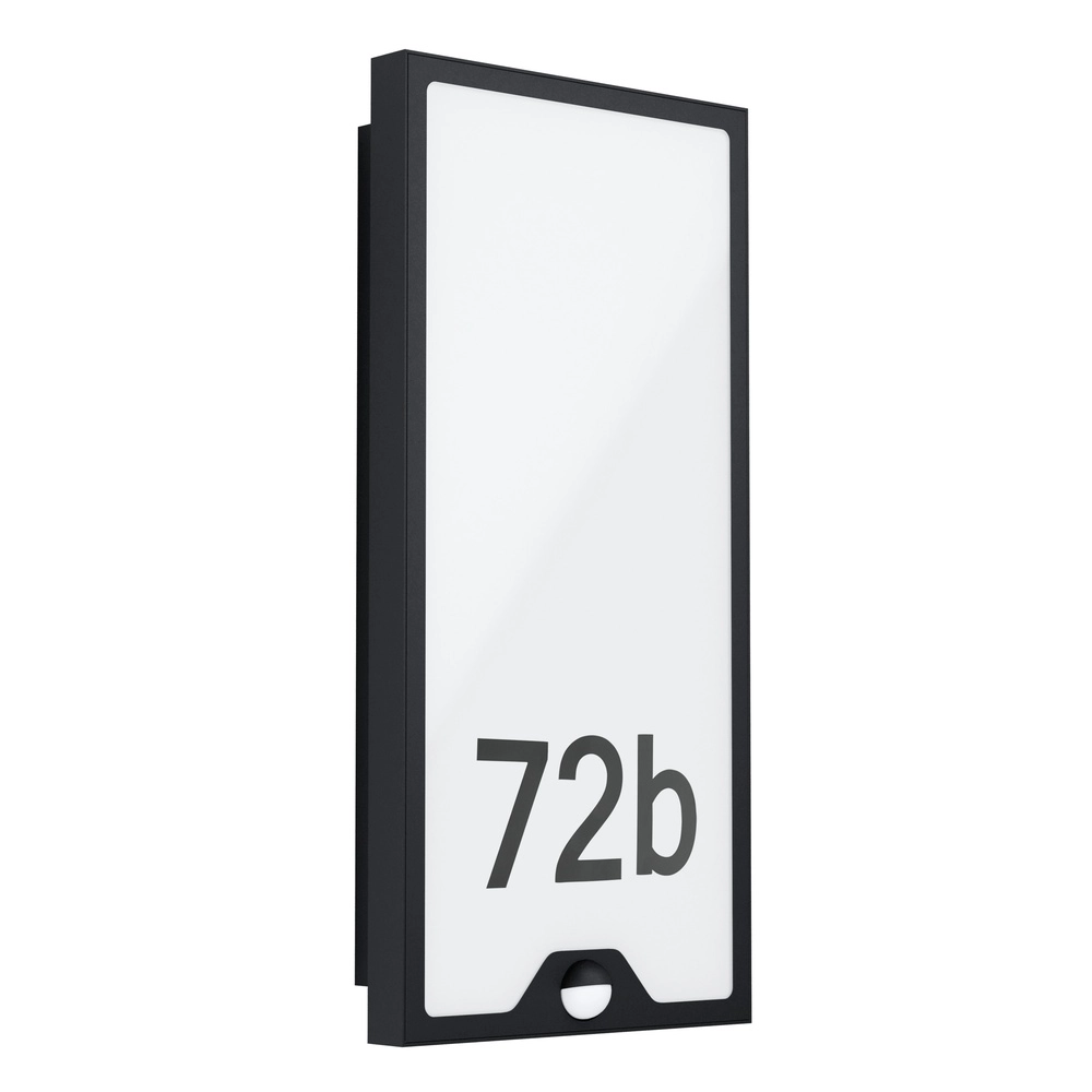 Lampe murale Casazza noir avec numéro de maison