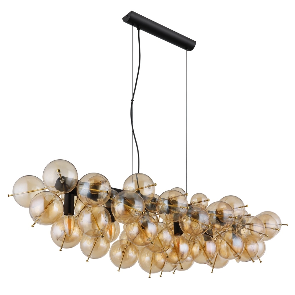 Lampe pendante unique Udo Verre ambré 100 cm Globo 9007371474271