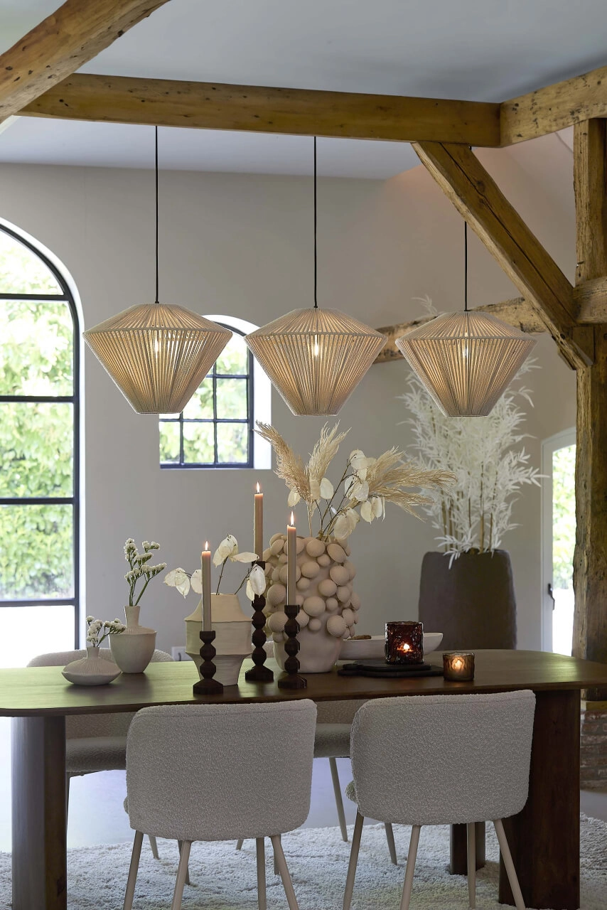 Suspension 3 lumières Felida Japandi 120cm