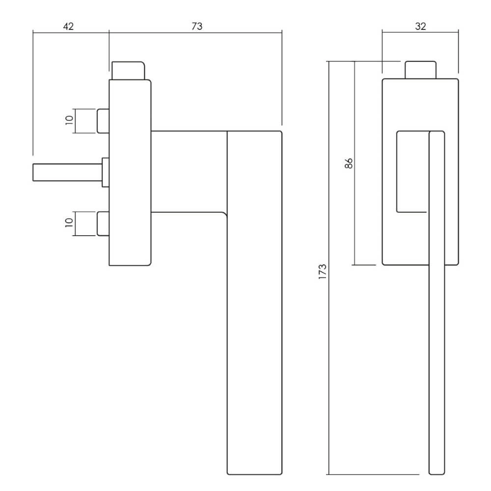 Poignée de fenêtre design Living verrouillable en acier inoxydable Olivari 8714186479032