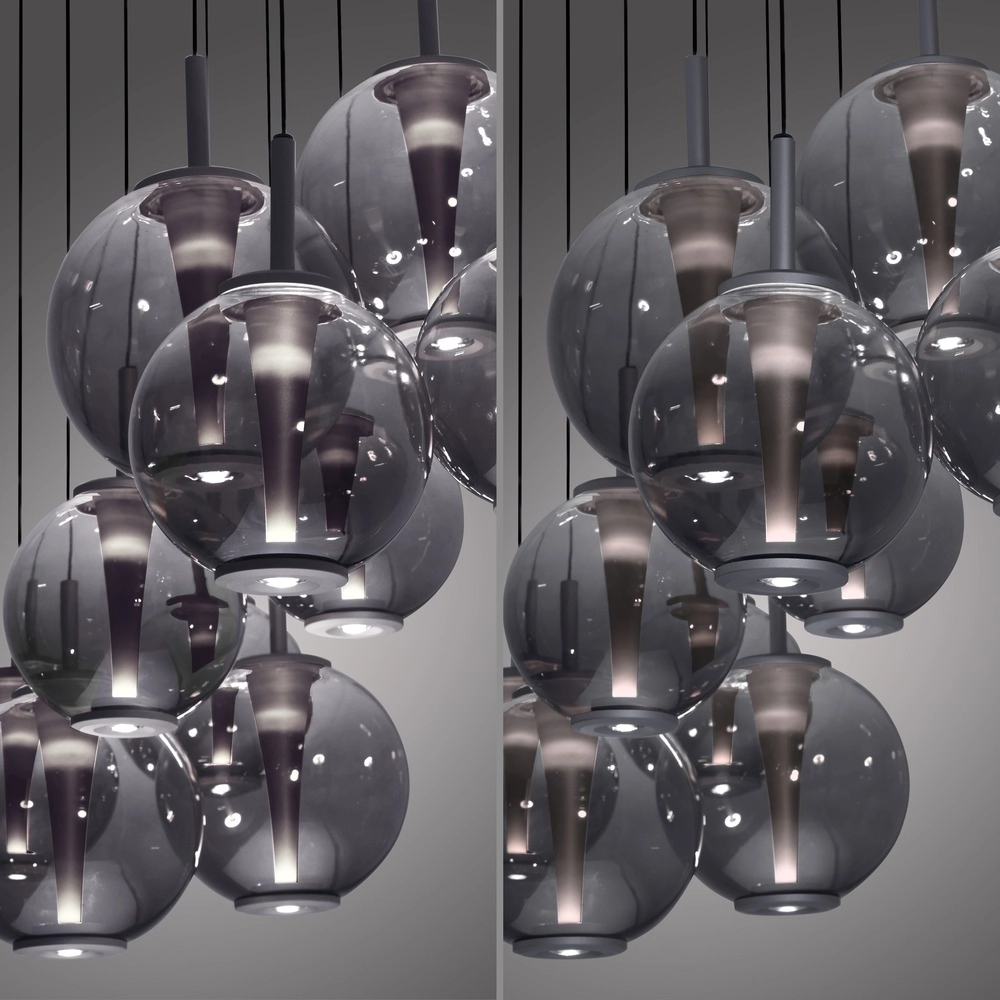 Lampe suspendue Pure E-Infinty Gris mystique avec verre fumé Paul Neuhaus 4012248397862