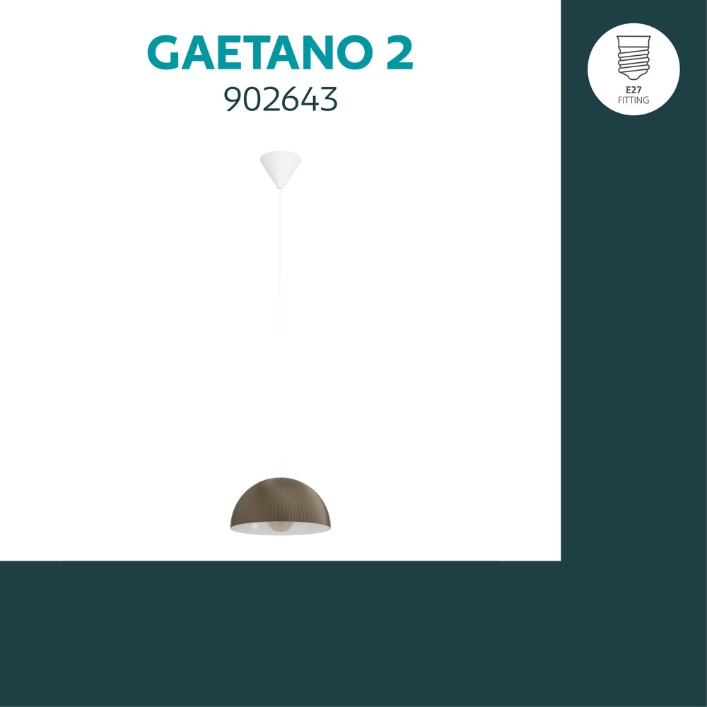 Lampe pendante de conception Gaetano 2 bronze avec blanc Ø 30 cm Eglo 9008606391592