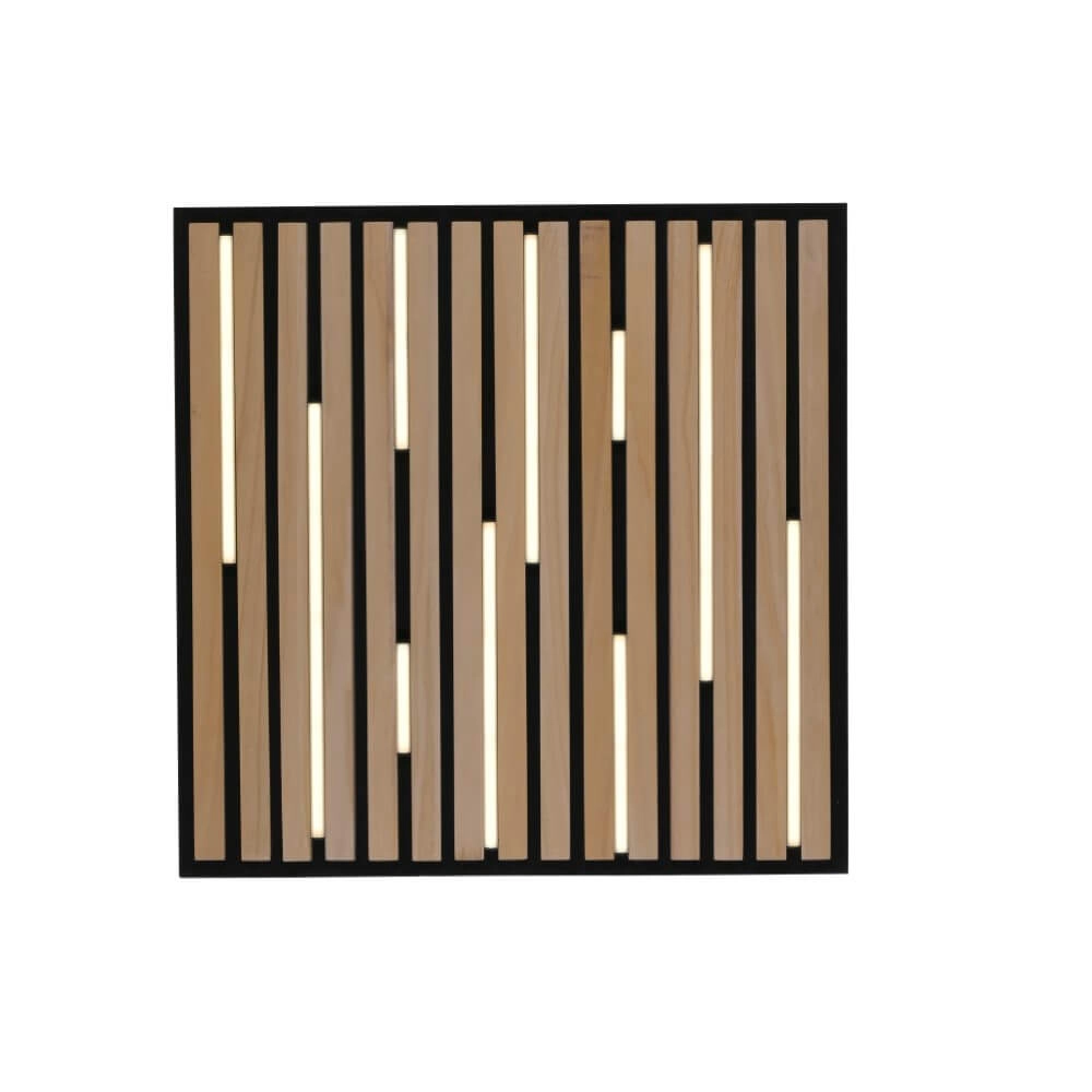 Plafonnier carré Q-Akustik bois Paul Neuhaus 4012248385388