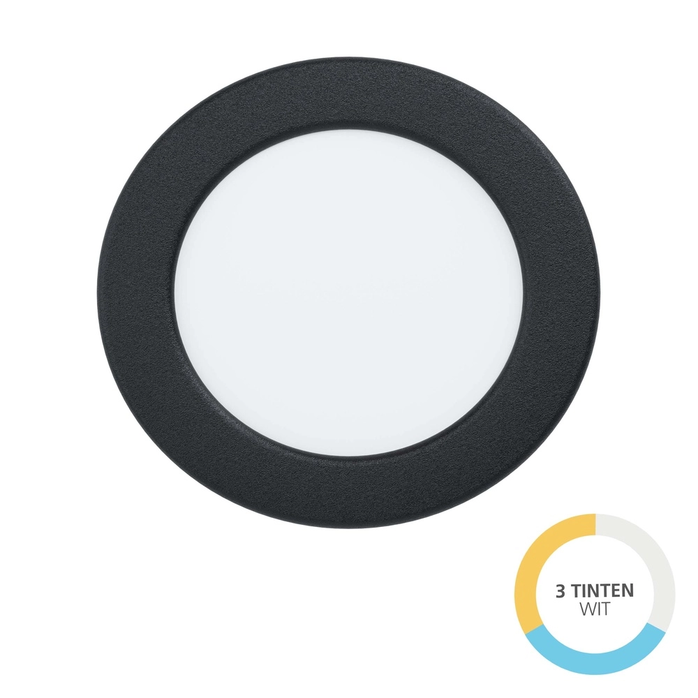 Lumière de plafond IP44 Fueva 6 rond - noir - Ø 11,9cm