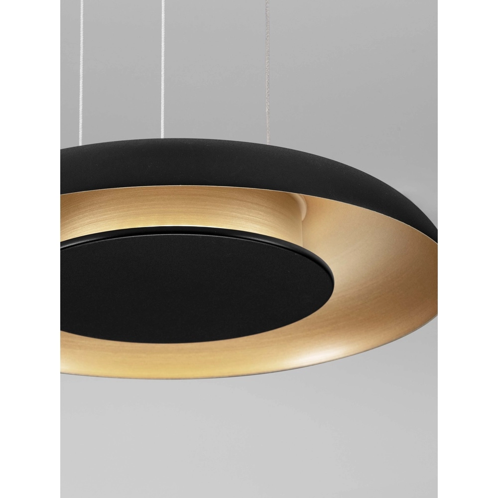Suspension moderne Epos Ø 40cm noir avec or Lyora 5212017463265