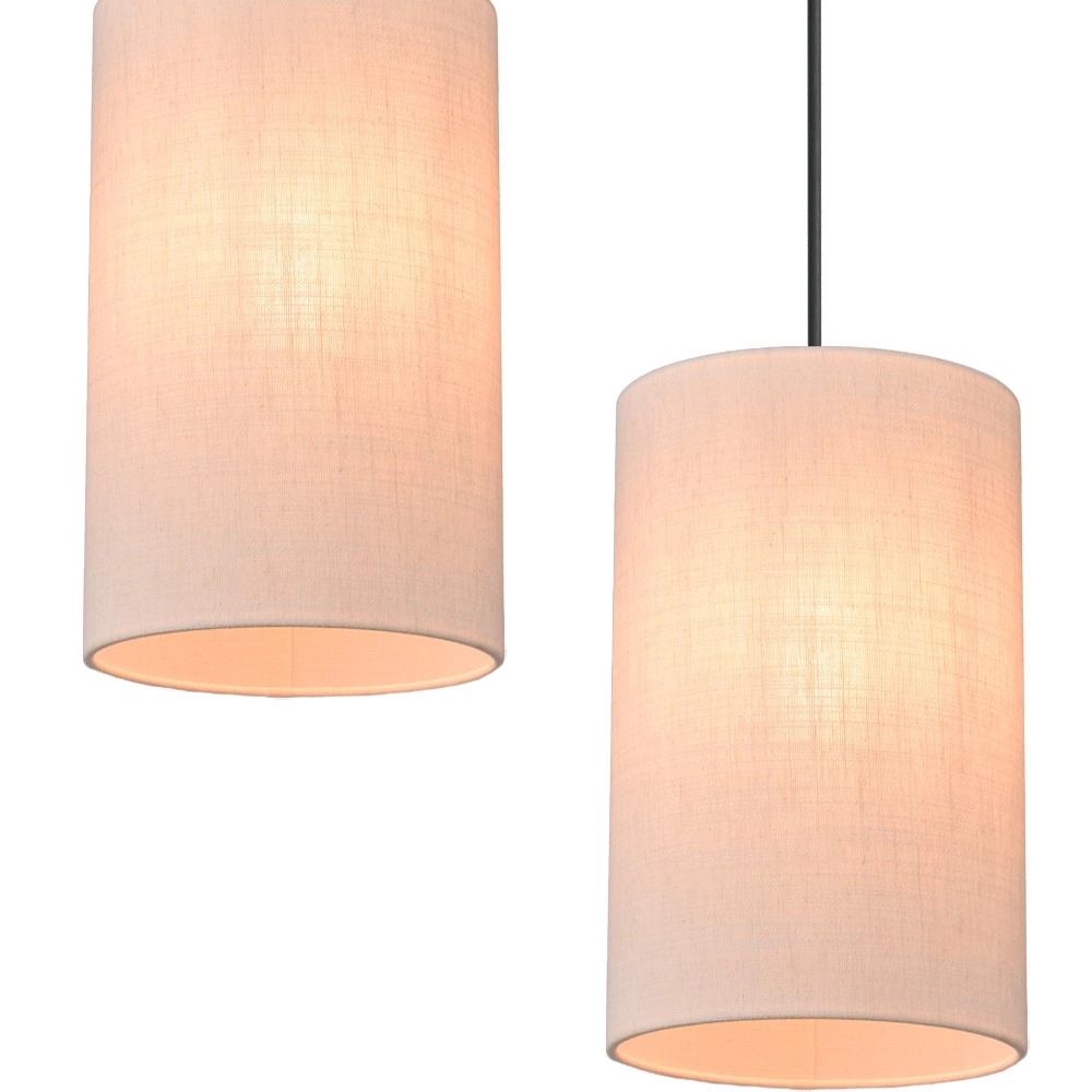 Lampe suspendue à 6 lampes Lisbourg Cacao avec un chapeau blanc foncé Masterlight