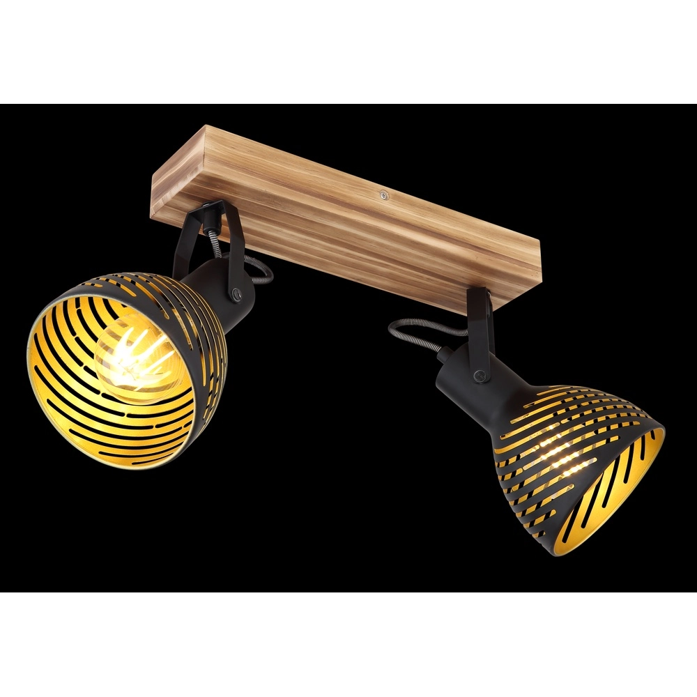 Lampe de plafond Lenna Bois 2 clairs avec noir Globo 9007371422685