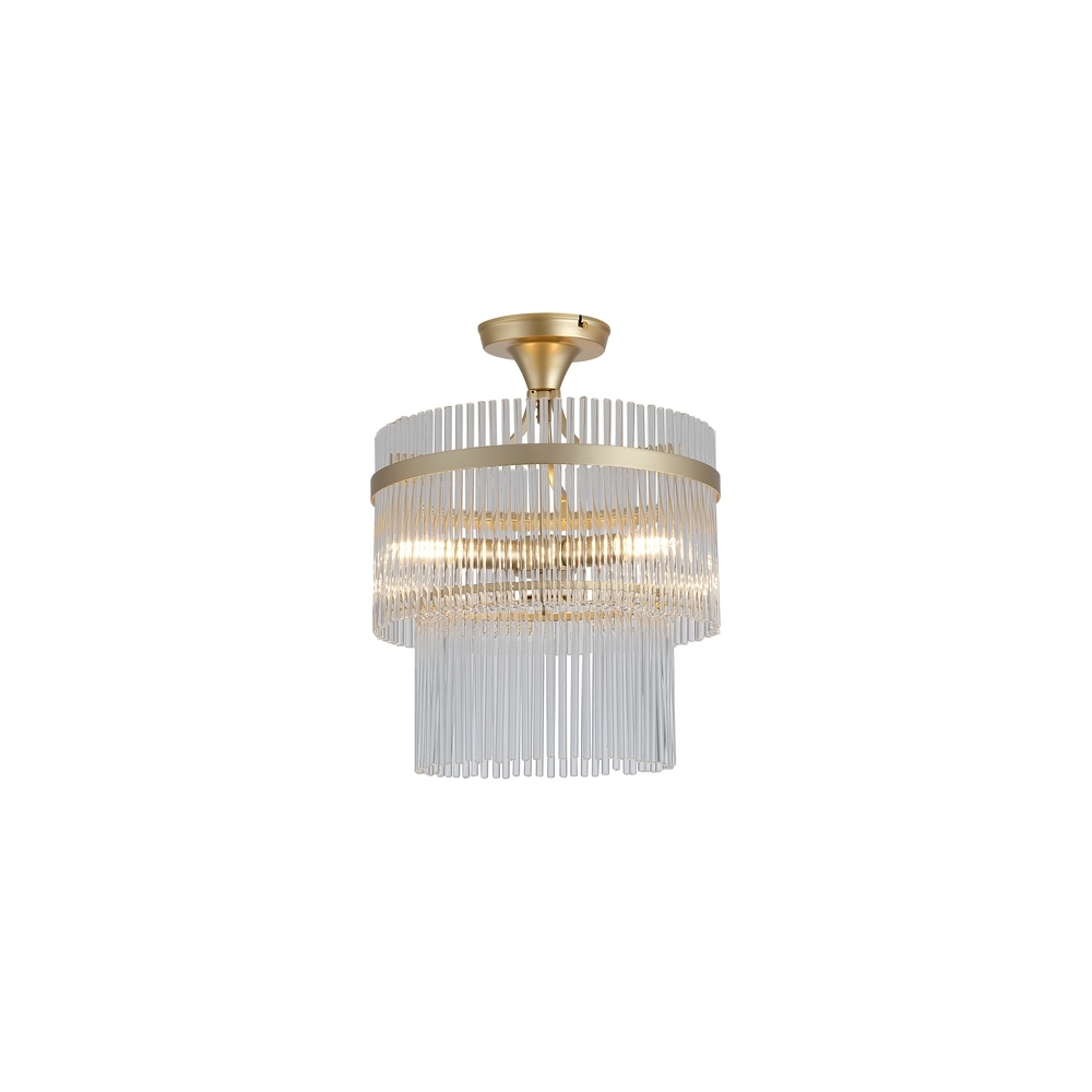 Plafonnier Lara Or avec verre transparent