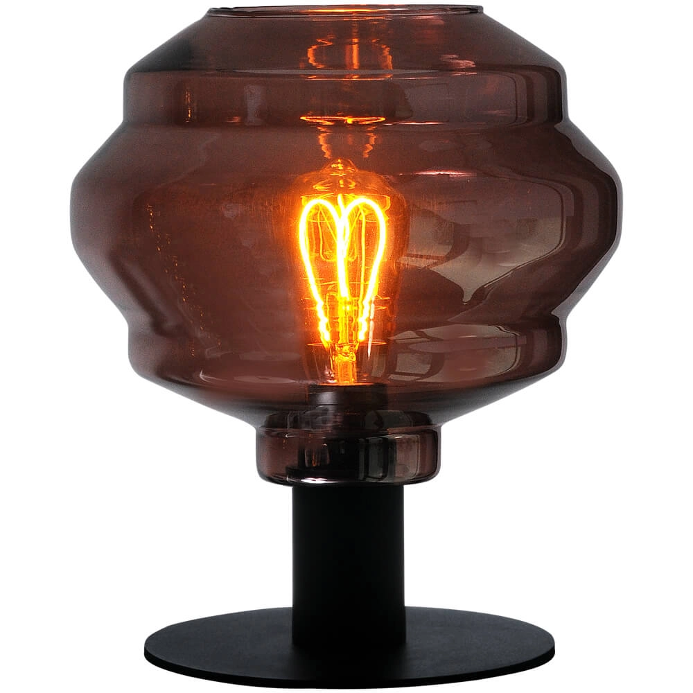 Lampe de table Porto avec boule en verre rouge