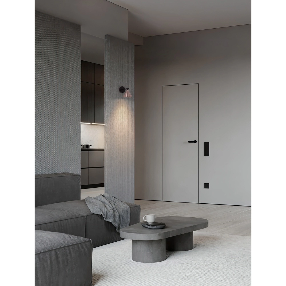 Applique murale Conico Single noir avec brun café Lyora 5212017475381