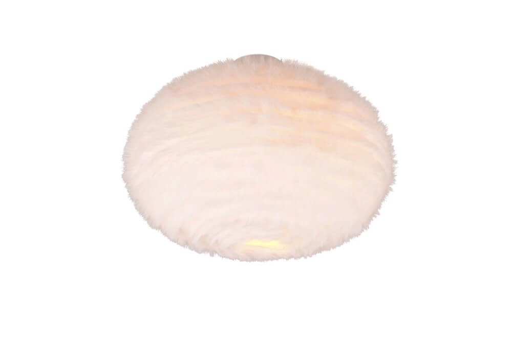 Plafonnier en tissu Furry crème Ø 50cm Trio 4017807600124