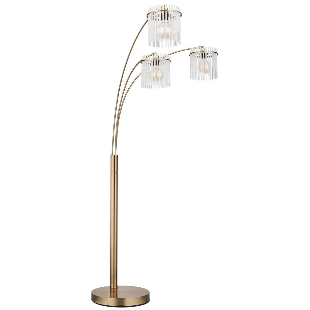 Lampadaire doré Gorley avec verre 3 lumières Globo 9007371481019