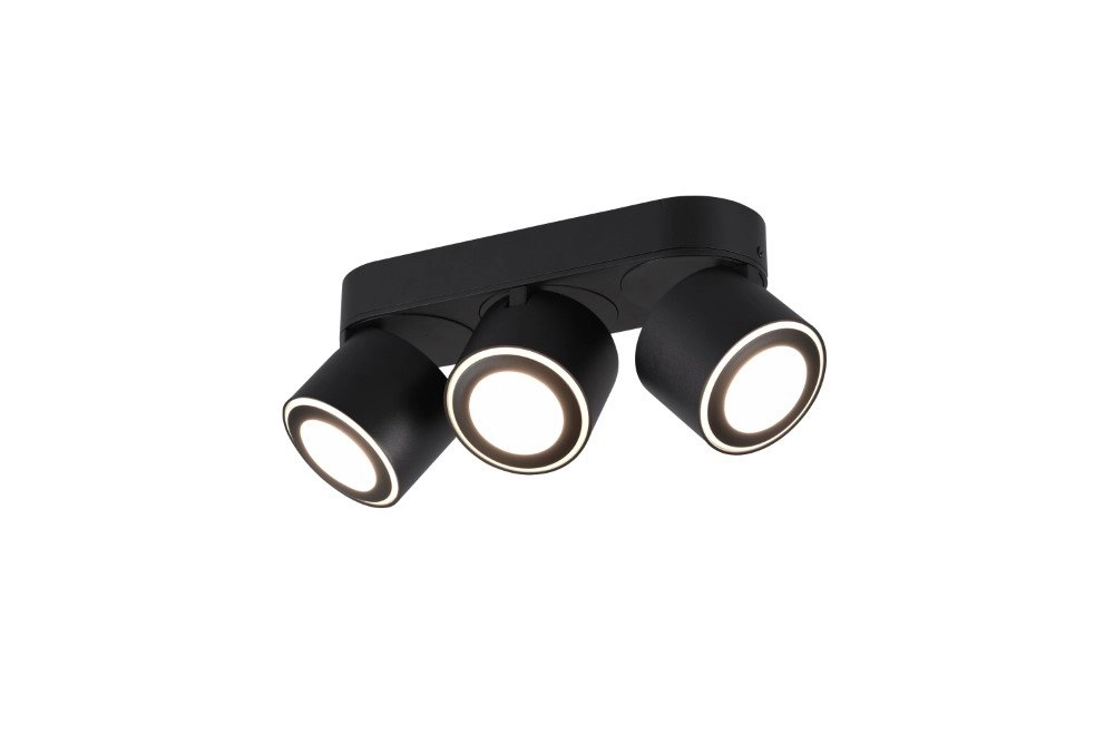 Projecteur LED noir Taurus 3-lichts