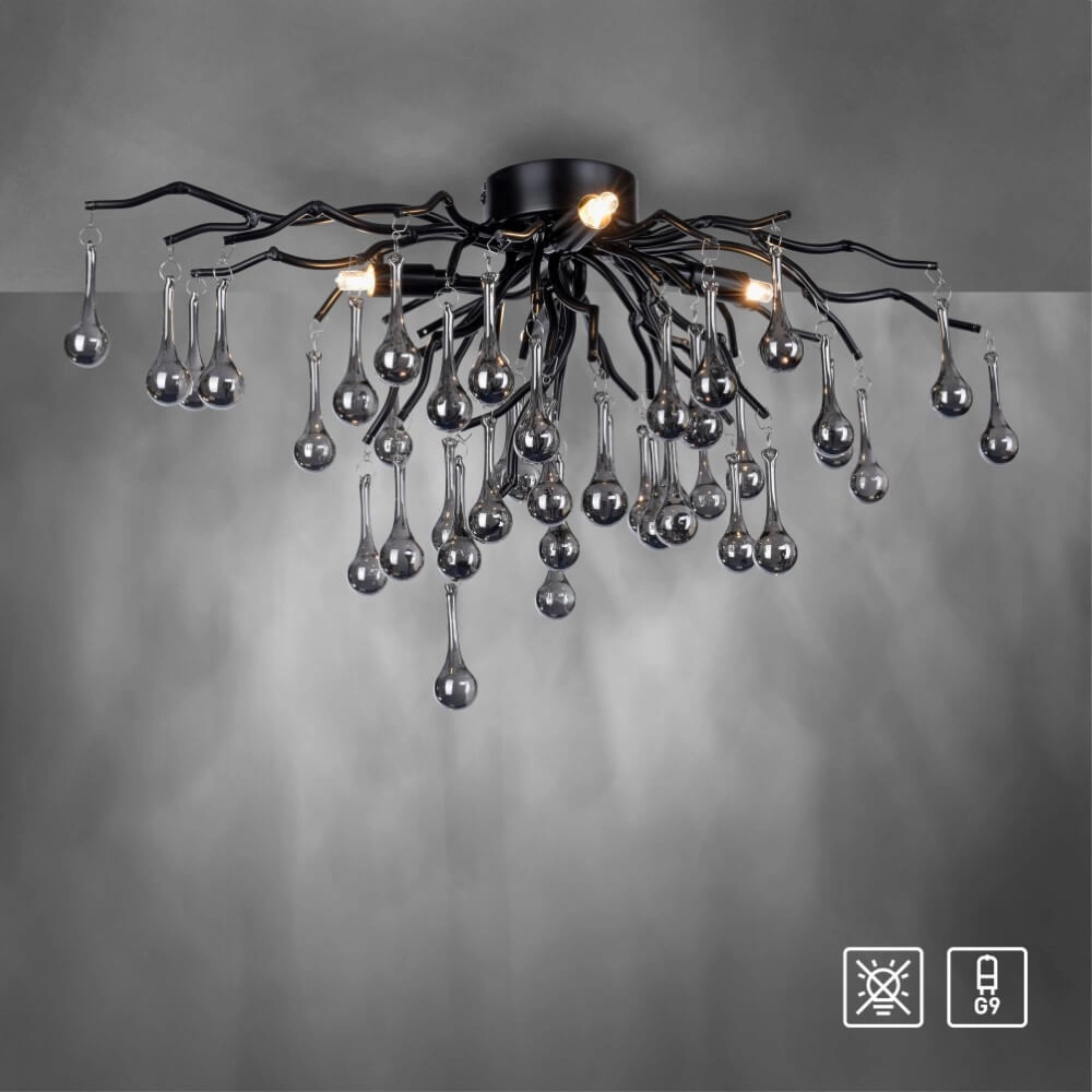 Lustre Icicle noir 60cm Paul Neuhaus 4012248377574