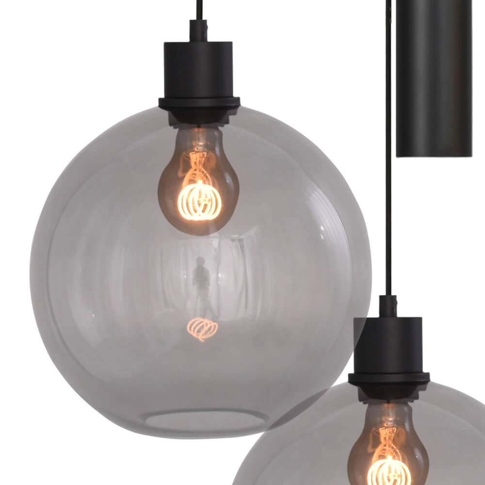 Lampe suspendue Vide Lazise 3x Ø 25cm et 2x GU10 noir Masterlight 8718121303581