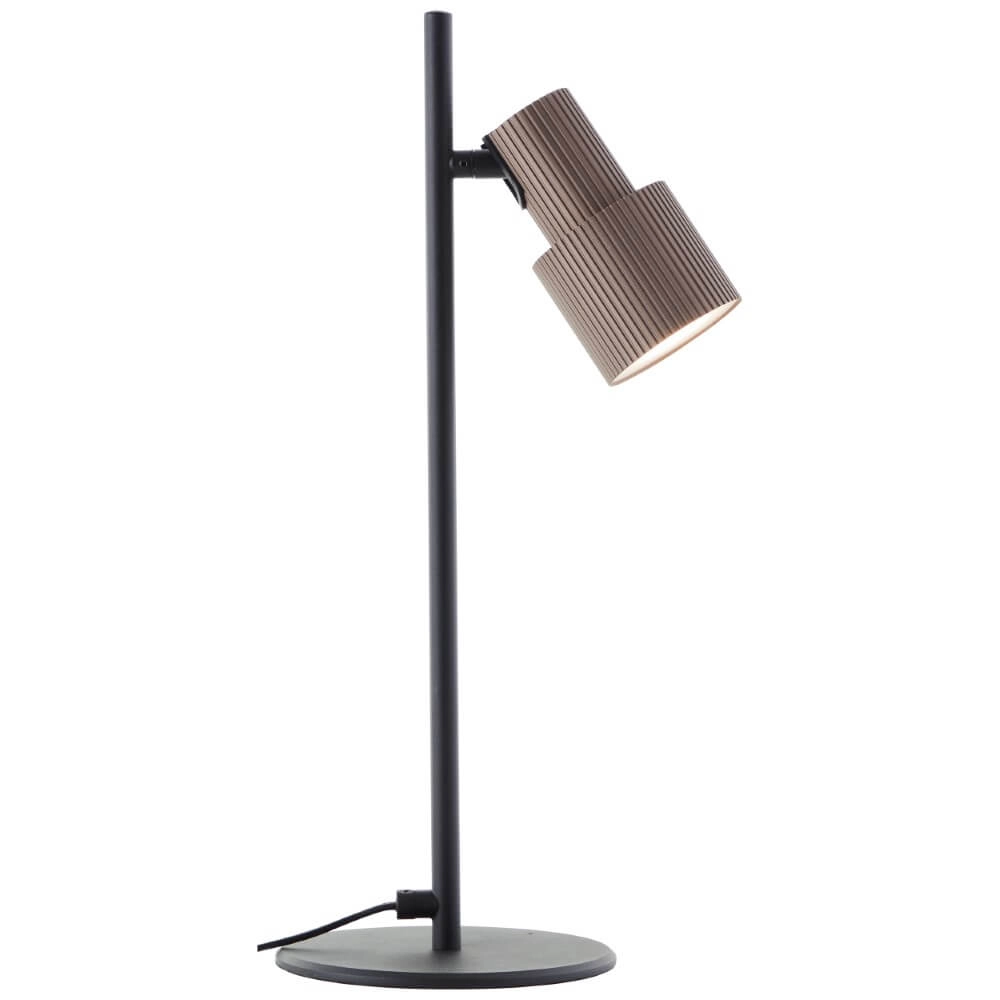 Lampe de table design Cadiz noir avec verre ambré Lampe de table design Cadiz noir avec verre ambré