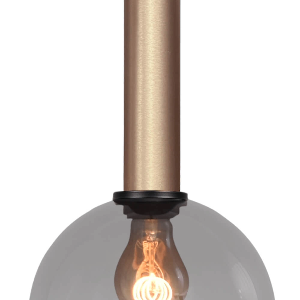 Lampe suspendue Ø 20cm Bella 2 Laiton doré avec verre fumé Masterlight 8718121333960