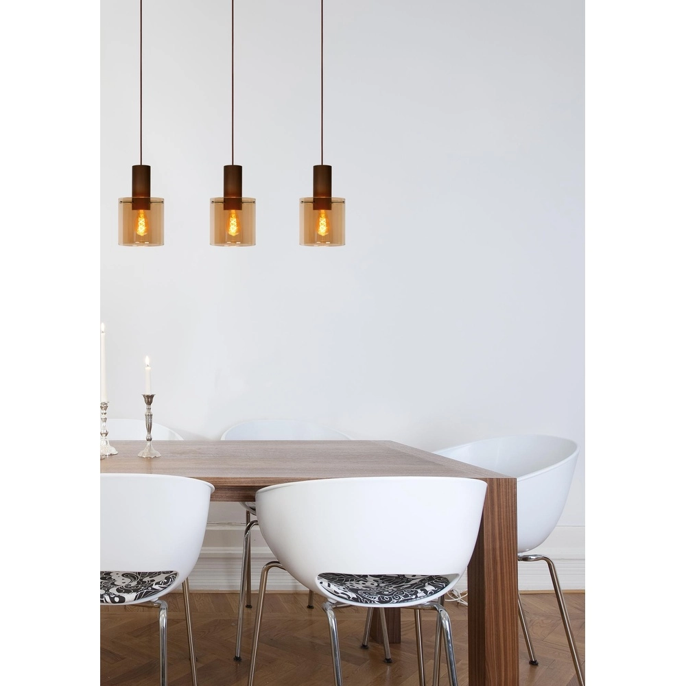 Lampe suspendue Toledo Verre ambré à 3 lumières Lucide 5411212740854