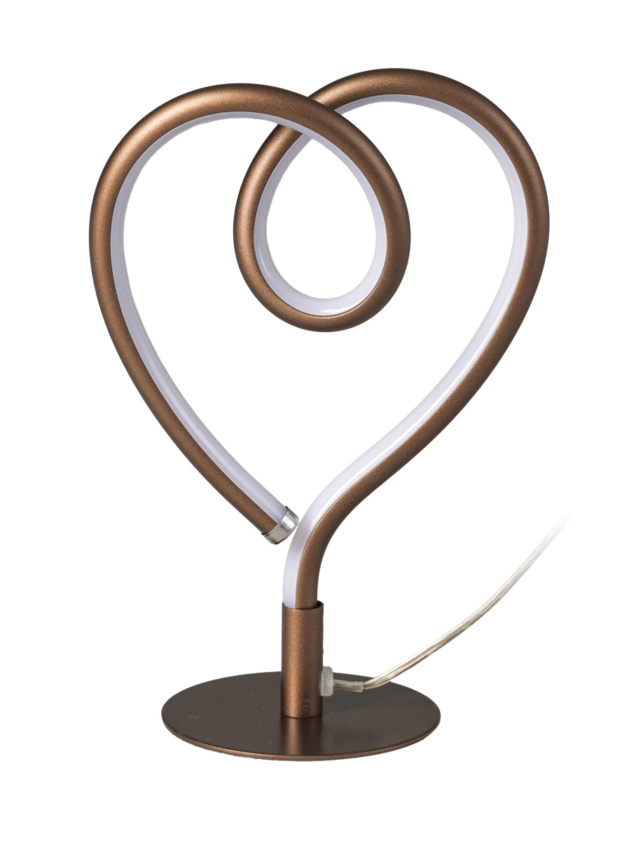 Lampe de table en forme de cœur Lovie Anodic Brown