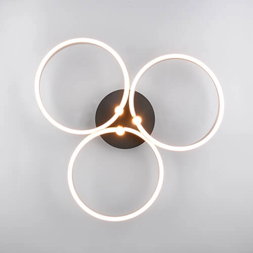 Plafonnier LED courbé Caruso Acier inoxydable - Ø 65,5 cm Trio 4017807612974