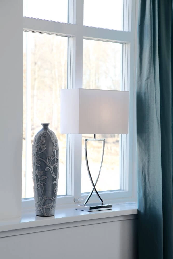 Lampe de table Omega chromé blanc By Rydéns 7391741204486