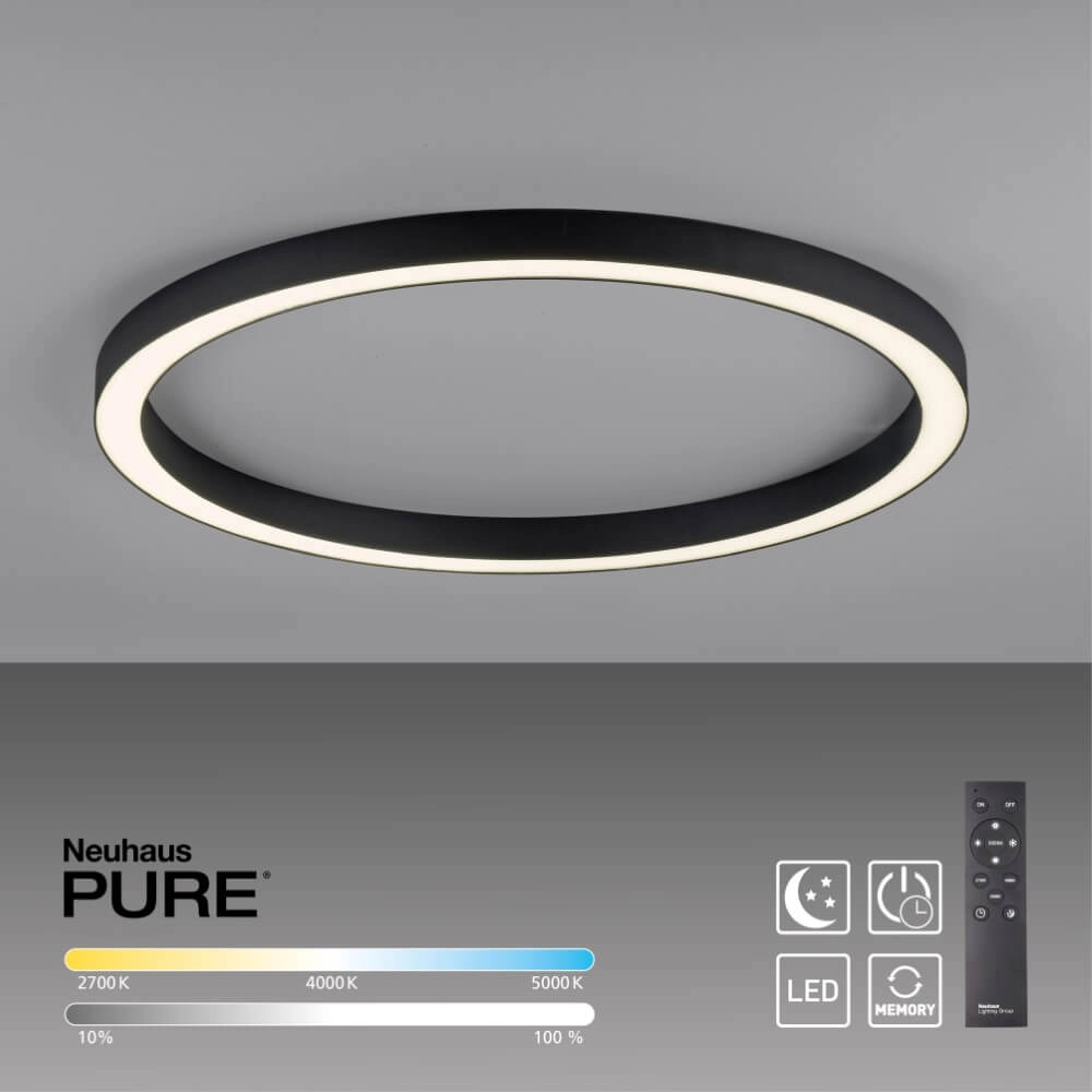 Lampadaire rond Pure Lines Round Ø 70 cm anthracite Paul Neuhaus 4012248373521