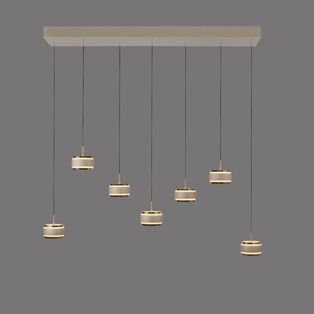 Lampe pendante de table de salle à manger de 7L Pure Falling Rings Bronce