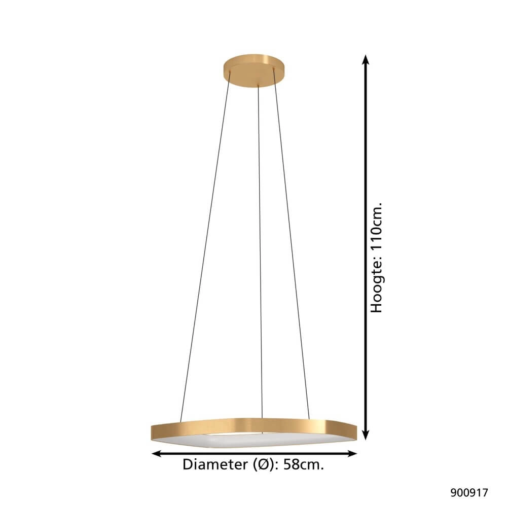 Lampe suspendue LED dorée Vallerosa Ø 58 cm Eglo 9008606277827