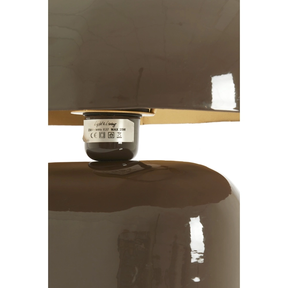 Lampe de table Todd ovale - brun foncé brillant Light & Living 8717807818944