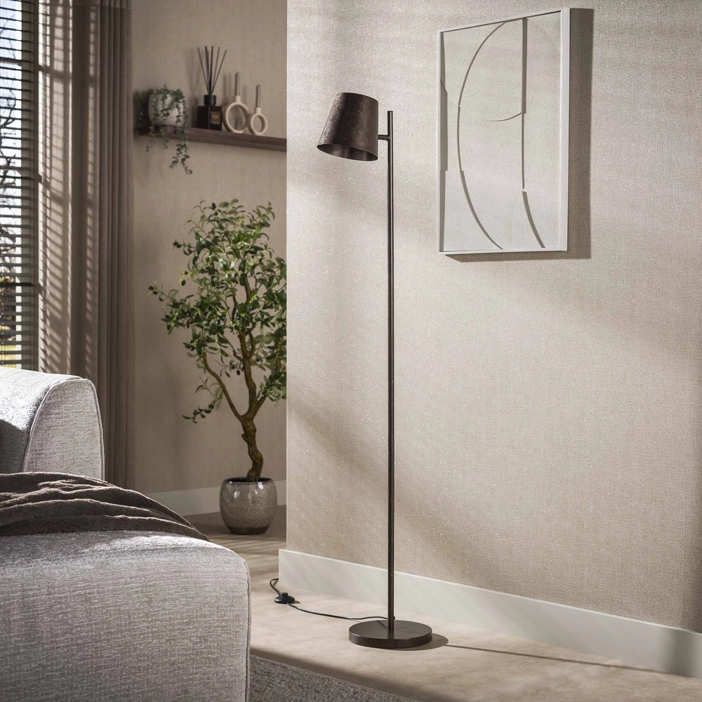Lampe de pied en métal Flex 157 cm - Brun urbain Lyora 8716803512481