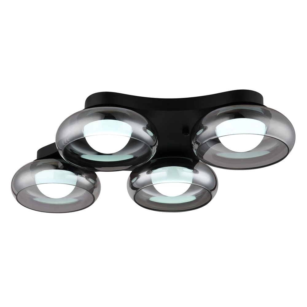 Lampe de plafond à design Carlene Noir à 4 lumières Globo 9007371575176