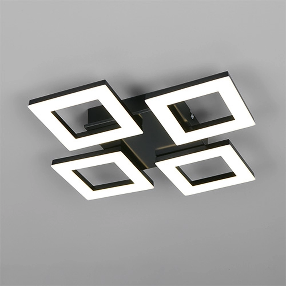 Lampe de plafond à design Cemi Carré noir Trio 4017807704334