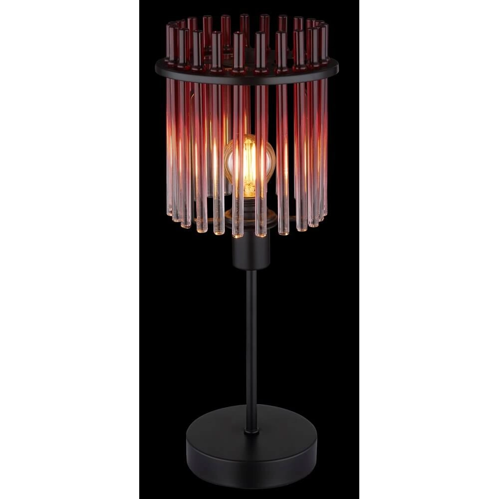 Lampe de table noire Gorley avec verre rouge Ø 15cm Globo 9007371471959