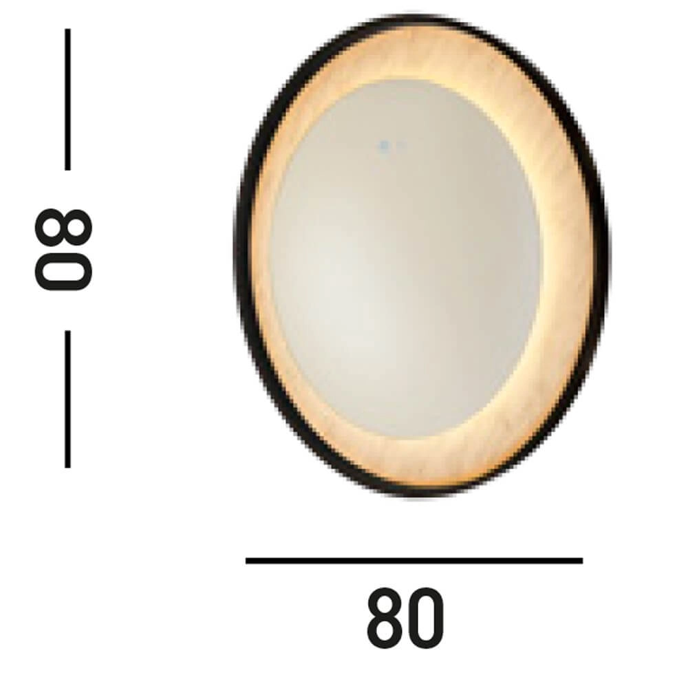 Miroir de salle de bain Luxo Noir avec lumière Searchlight 5053423272092