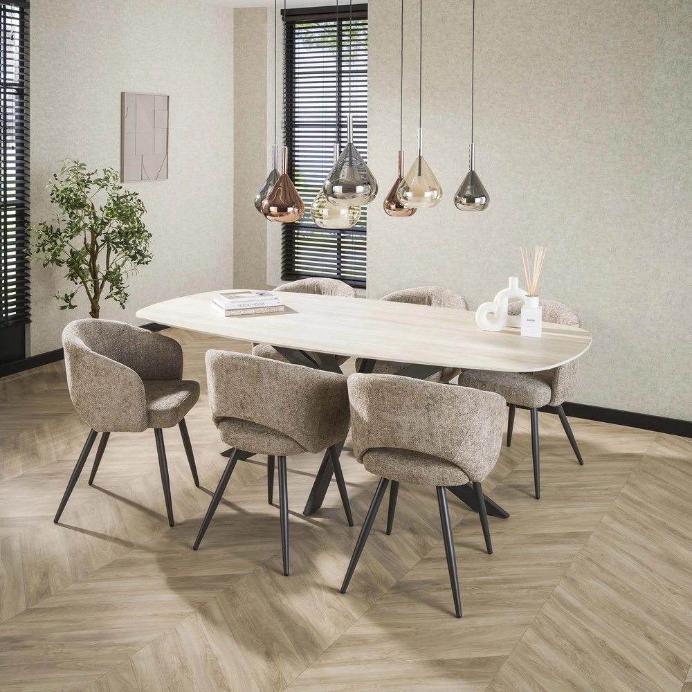 Lampe suspendue de table à manger à 7 lumières Wings Ø verre de 22 cm Lyora 8716803511989