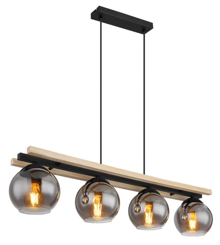 Lampe suspendue design Conni bois 4 lumières Lampe suspendue design Conni bois 4 lumières