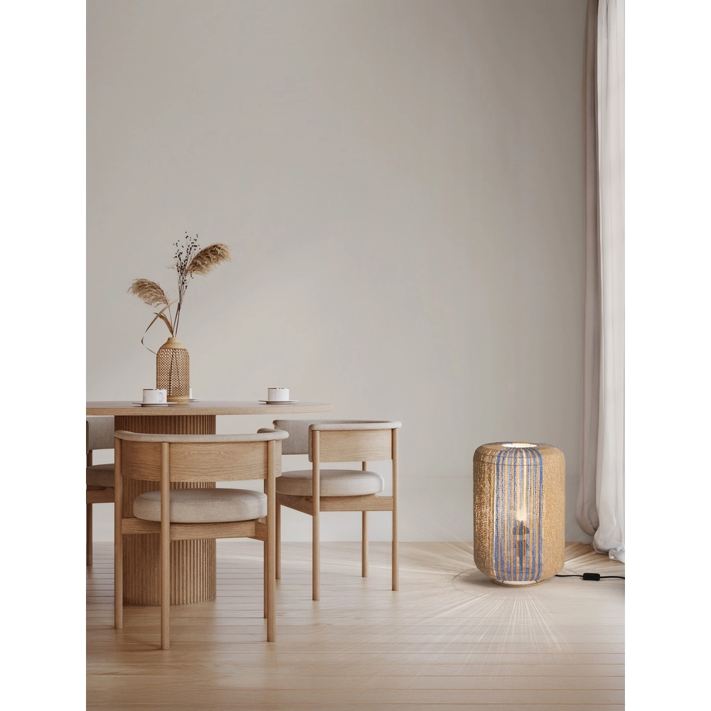 Lampe de table Abby Ø 33cm marron avec bleu Lyora 5212017477385