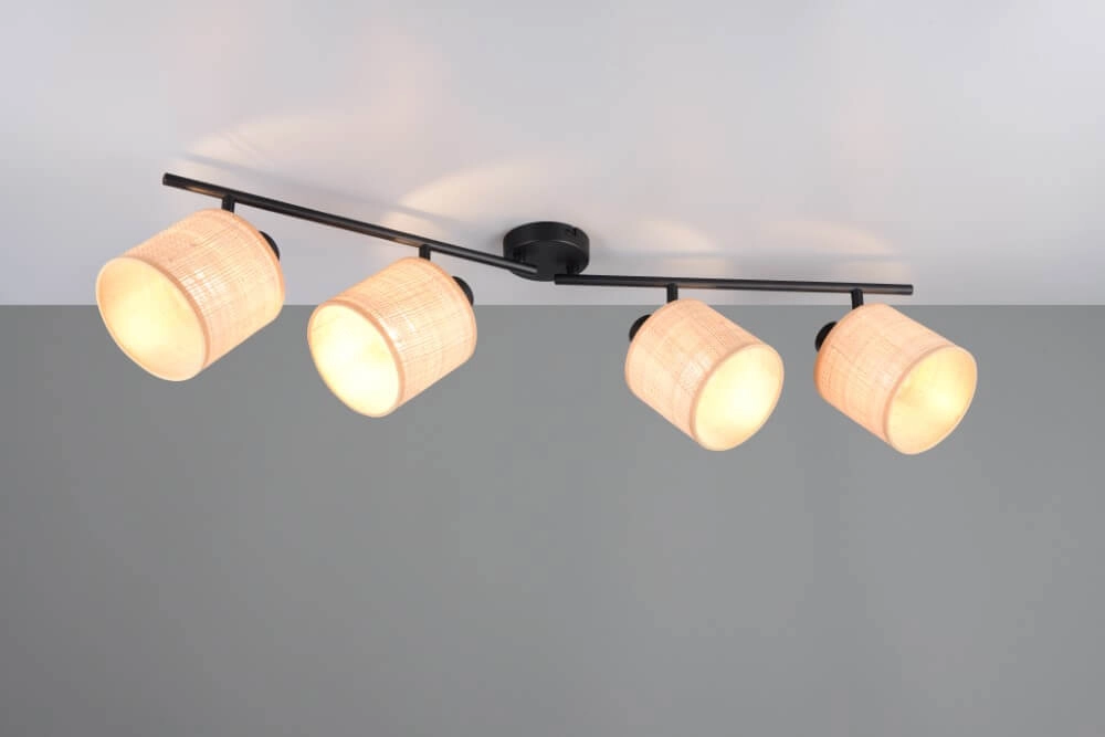 Plafonnier 4 lumières Aimee avec des bouchons de crème Trio 4017807637359