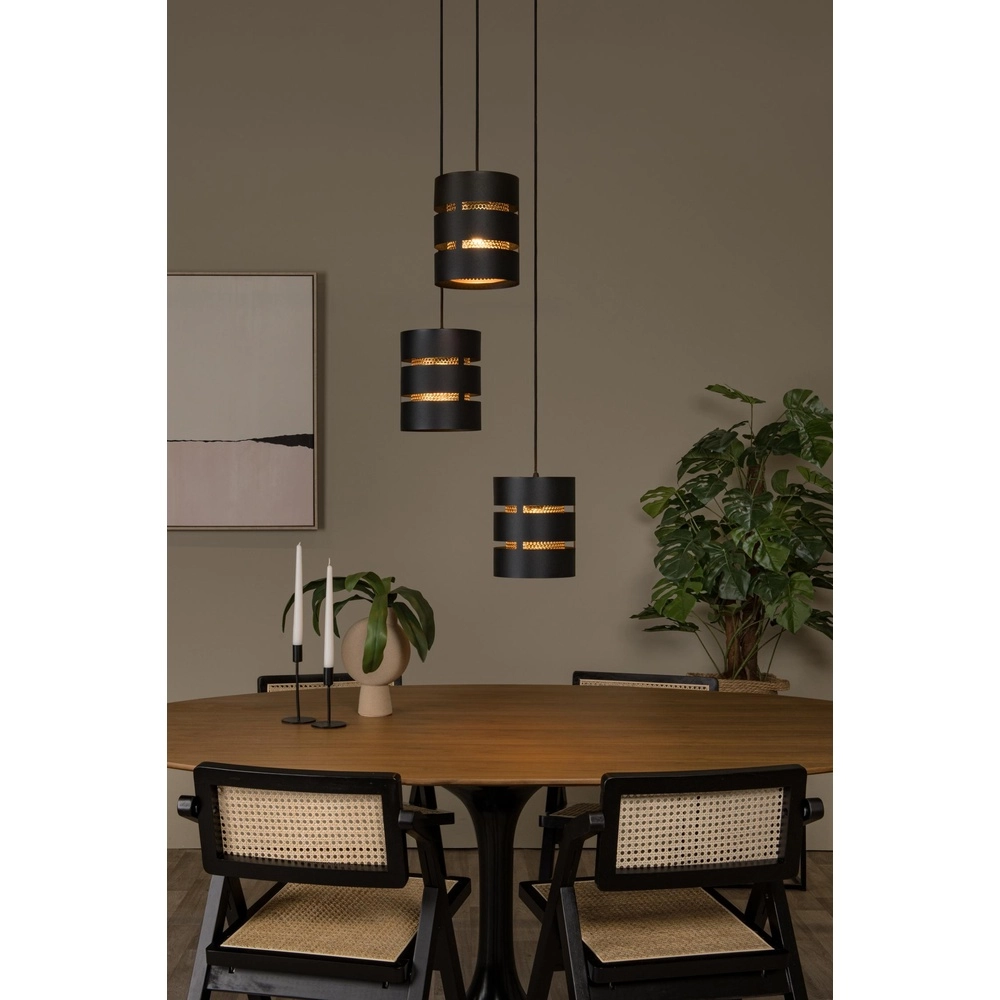 Lampe suspendue Rosas Ø 43cm noir avec or Lucide 5411212211835