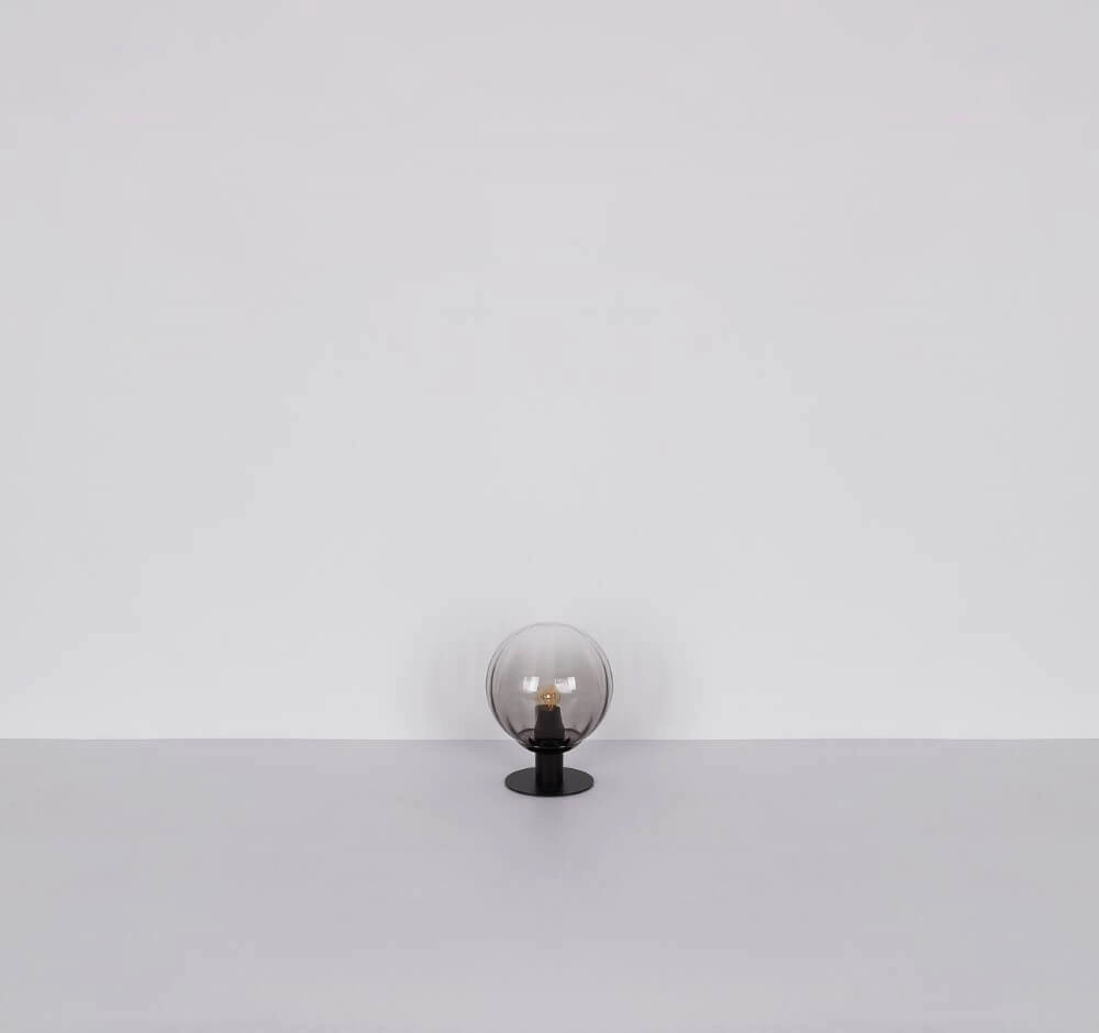 Lampe de table Dallerta noir avec verre fumé Globo 9007371458561