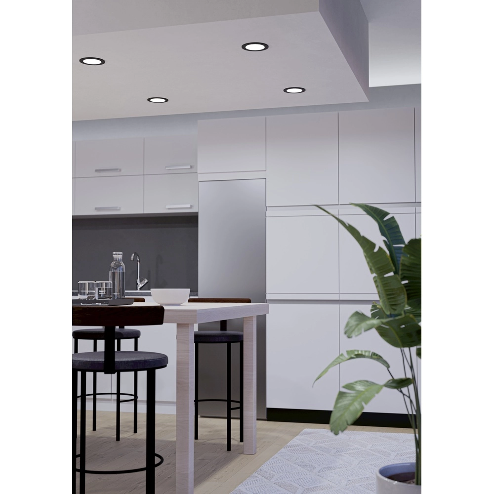 Lampe encastrée IP44 Fueva 6-Z Zigbee - noir - Ø 12cm Eglo 9008606330973