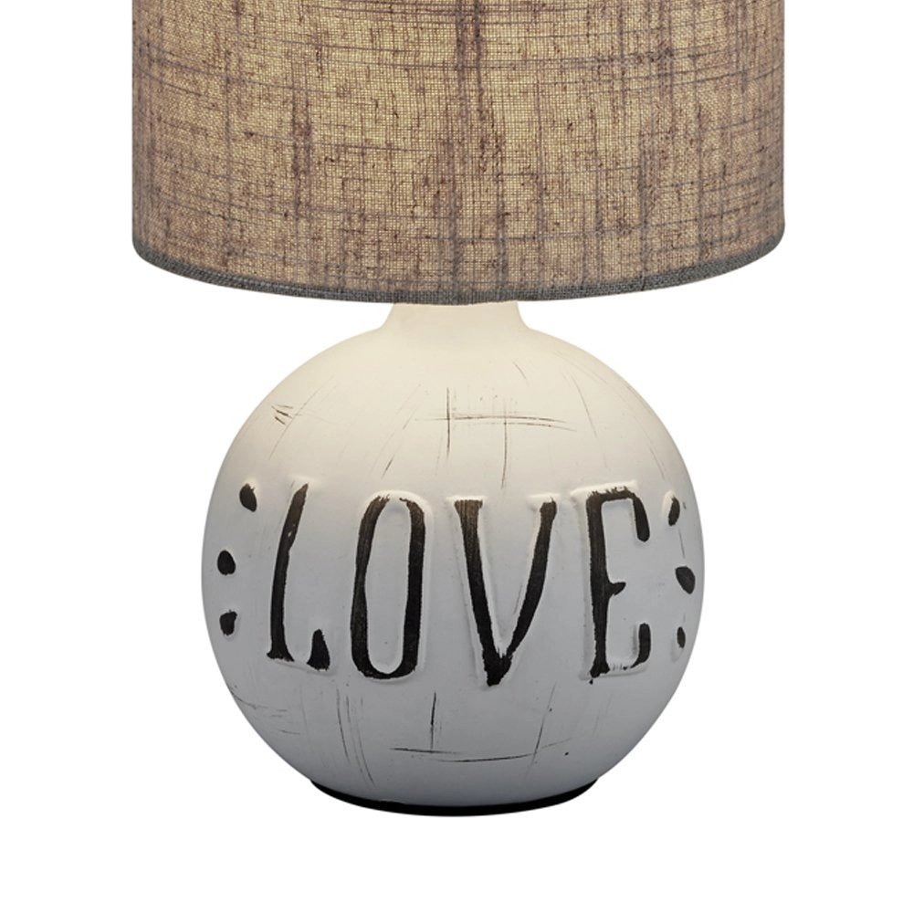 Lampe de table abat-jour Esna Love 16cm gris Trio 4017807377668
