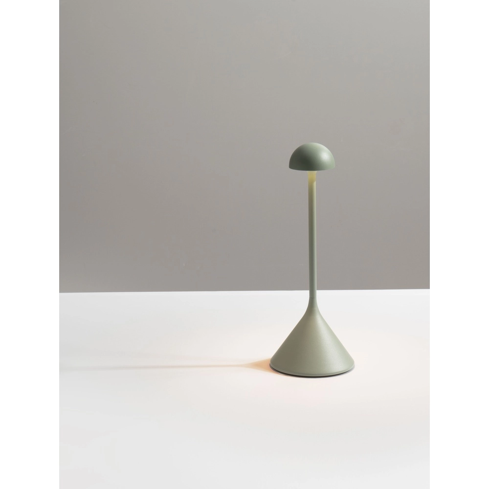 Lampe de table Dalt vert olive rechargeable avec USB Lyora 5212017477057