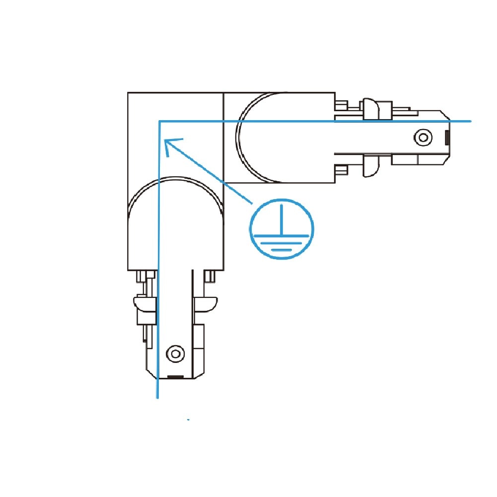 Connecteur d’angle 2 phases Duoline L-connector terre extérieur blanc Trio 4017807474855