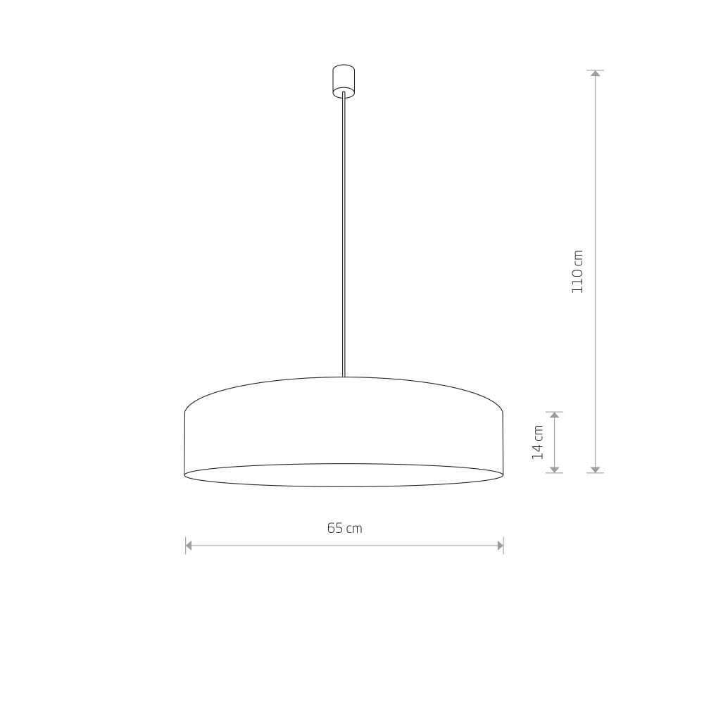 Lampe à suspension grise Turda Ø 65 cm Lyora 5903139894791